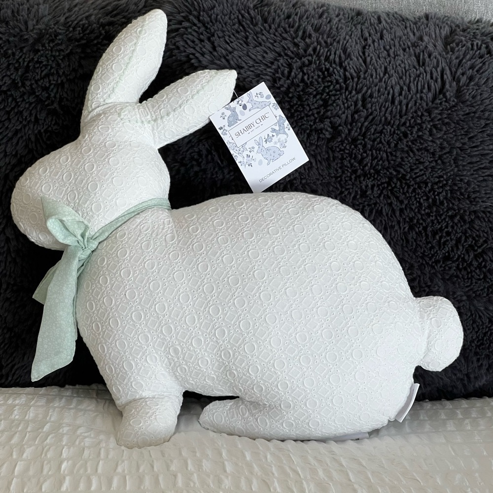 Shabby chic decorative White Bunny Pillow